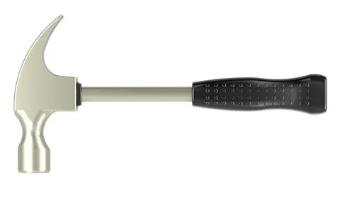 Claw hammer, side view. 3D rendering Ilustración de archivo