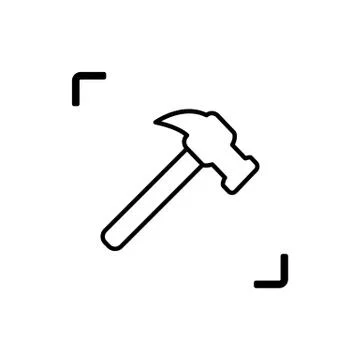 Claw hammer thinline icon Stock Illustration