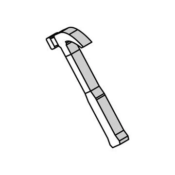 Claw hammer tool isometric icon vector illustration Stock Illustration