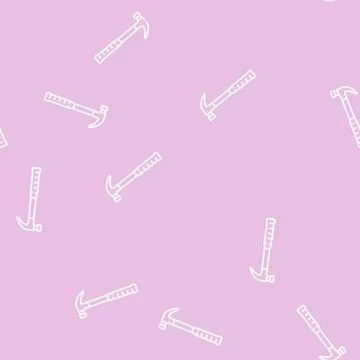 Claw hammer tool line seamless pattern Illustrazione stock