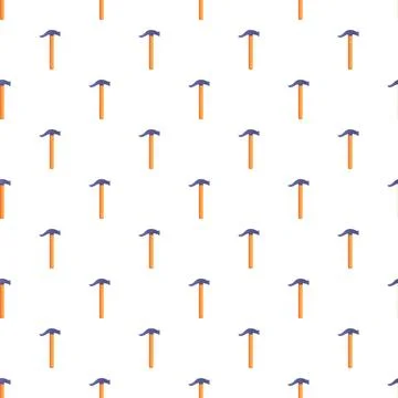 Claw hammer tool pattern repeating seamlessly on white Stock Illustration