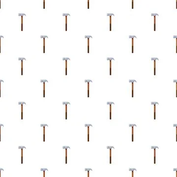 Claw hammer tool repeating seamless white background pattern Stock Illustration