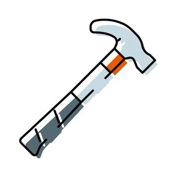 Claw hammer tool representing construction and building work Ilustración de archivo