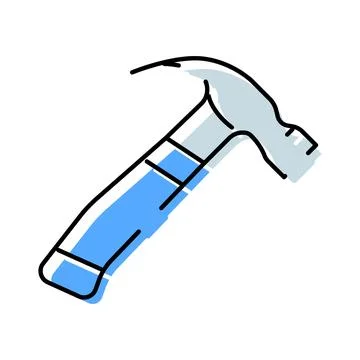 Claw hammer tool representing construction and building work Ilustración de archivo