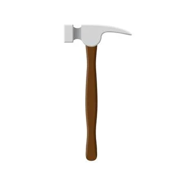 Claw hammer vector illustration in flat style. Home repair tool. Stock Illustration