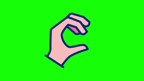 Claw hand gesture animation loop on green screen background Stock Footage 314092924