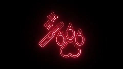 Claw Icon Isolated on Black Background, Grip Neon Line Motion Graphic Anima.. Stock Footage 325378965