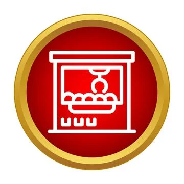 Claw machine arcade game icon with prizes 스톡 일러스트