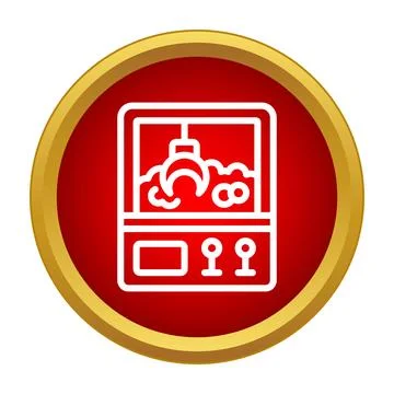 Claw machine arcade game winning prize icon Stock Illustration