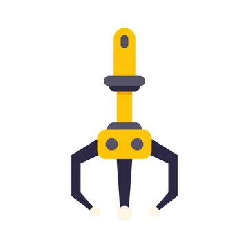 Claw machine grabber industrial robotic arm flat icon Stock Illustration