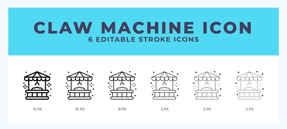 Claw machine icon with different stroke. Editable stroke. Vector illustration Stock Illustration