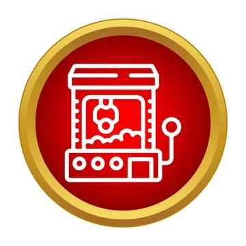 Claw machine icon representing arcade gaming prize skill 스톡 일러스트