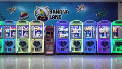 Claw machine shop with cute dolls at shopping mall 動画素材 279894648