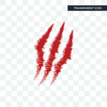 Claw mark vector icon isolated on transparent background, claw mark logo desi Free Stock Illustration