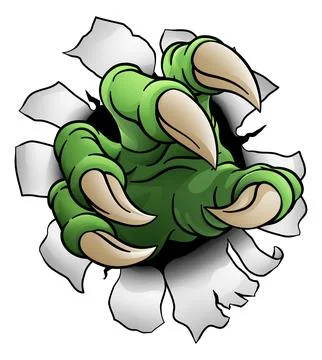 Claw Monster Dinosaur Eagle Dragon Hand Rip Tear Stock Illustration