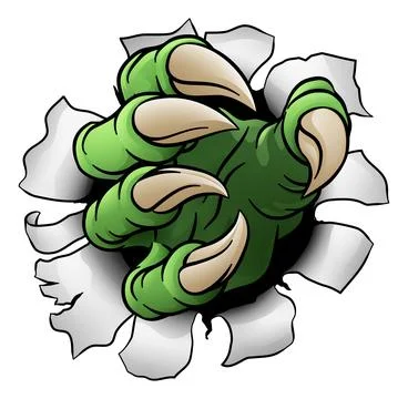 Claw Monster Dinosaur Eagle Dragon Hand Rip Tear Stock Illustration