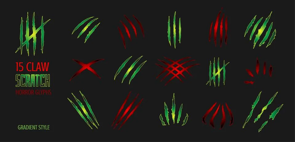 Claw scratch gradient vector illustration Stock Illustration