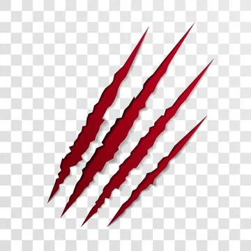 Claw scratch mark. Torn scrape trace of beast Stock Illustration