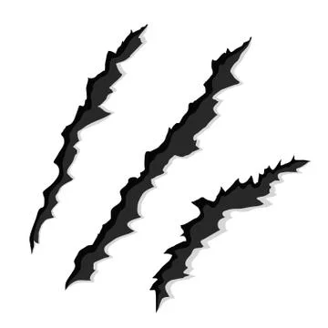 Claw Scratches on White Paper, Vector Illustration, eps10 Stock Illustration