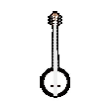 Clawhammer banjo pixel art vector illustration 스톡 일러스트