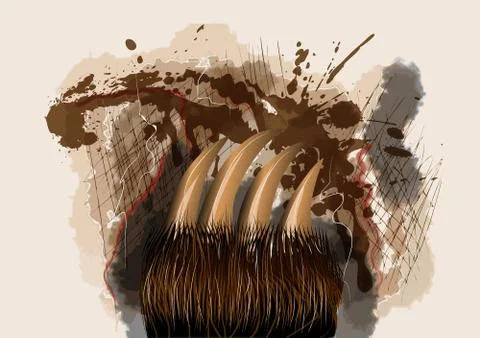 Claws on abstract background Stock Illustration