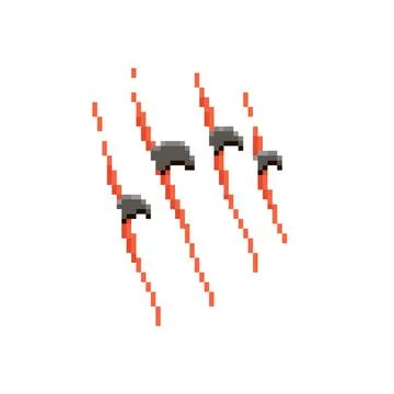 Claws cutting through red cuts	 Stock Illustration