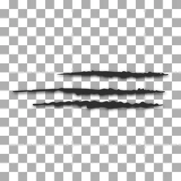 Claws scratches icon isolated on transparency background. Several forms nicks Stock Illustration