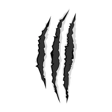 Claws scratches vector. Hole scratch 3 claws of a wild animal Stock Illustration