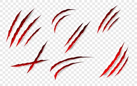 Claws scratches - vector isolated. Claws scratches animal claw tracks cat or Stock Illustration