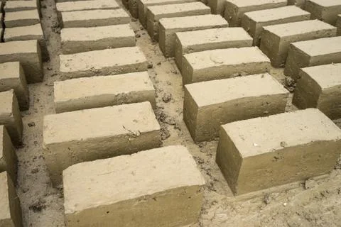 Clay adobe blocks Stock Photos