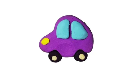 Clay Animation Car. Alpha matte. 4K Stock Footage 72966502
