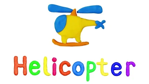 Clay Animation Title Helicopter. Alpha matte. 4K Stock Footage 73155471