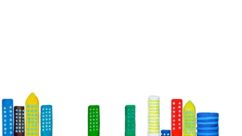 Clay Animation of the Town Video stock 327885104