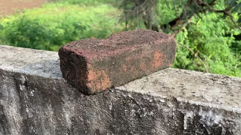 Clay Brick Close-Up | Handmade Mud Brick Used in Traditional Construction Vidéo 318395461