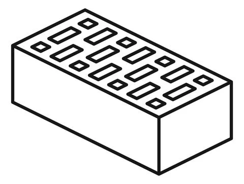 Clay brick icon. Building construction block in line style Ilustración de archivo