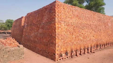 Clay brick manufacture Stock Footage 197130698