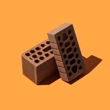 Clay bricks for construction industry Illustrazione stock