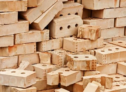 Clay bricks for the restoration of monuments 스톡 사진