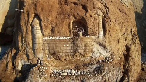 Clay Castle in Budjak beach Stock Footage 81794287