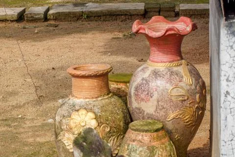 Clay ceramic pots Stock Photos