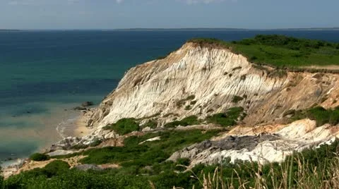 Clay cliffs Martha's Vineyard; 6 Stock Footage 12279608