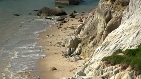 Clay cliffs Martha's Vineyard; 7 Stock Footage 12279720