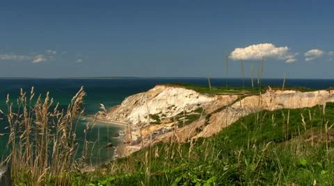 Clay cliffs Martha's Vineyard Stock Footage 12279013