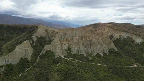 Clay Cliffs – Unique Geological Formation in New Zealand Stock Footage 303286278