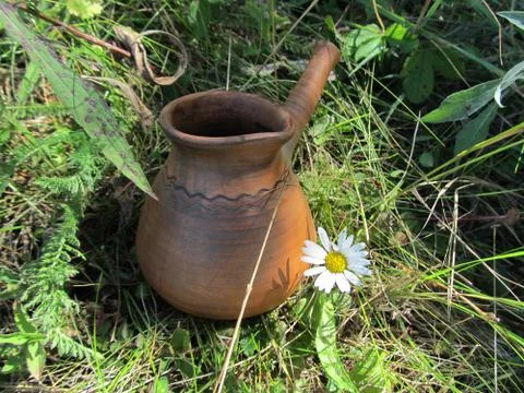 Clay coffeemaker Foto stock