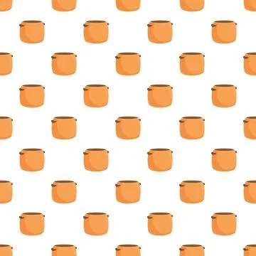 Clay cooking pot seamless pattern illustration background Illustrazione stock