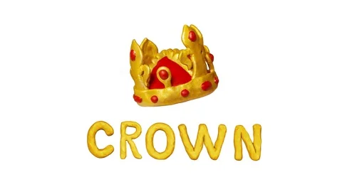 Clay Crown concept with title Crown. Stop-motion animation. Alpha matte Video stock 75209575