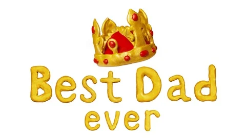 Clay Crown concept with title Crown. Stop-motion animation. Happy father's day Stock Footage 75209596