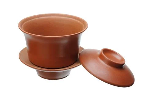 Clay cup for tea infuser Stock Photos