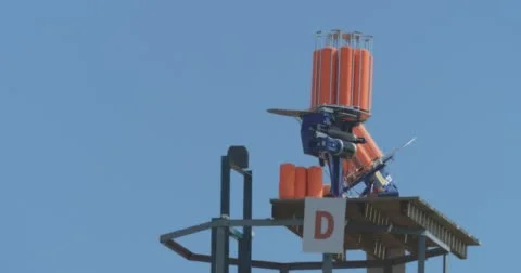 Clay Disk Thrower Performing Stock Footage 58952307